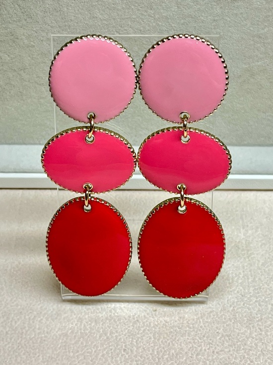 BaubleBar Jewelry - SUGARFIX by BaubleBar Pink Red Ombre Drop Dangle Earrings Gold Tone